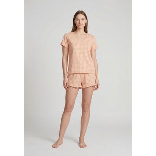Conjunto Pijama Feminino Hering Xadrez Pêssego