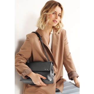 Bolsa Feminina Retta De Ombro Grande Preta