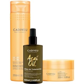 Kit Cadiveu Professional Nutri Glow Shampoo Máscara e Açaí Oil 60 (3 produtos)