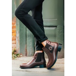 Bota Cano Curto Feminina Clube do Sapato de Franca Peccato DFT 7391 Premium Marrom