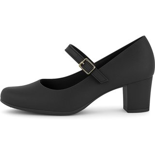 Sapato Boneca Piccadilly Laura Salto Médio 5cm Preto