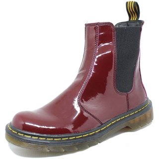 Bota Chelsea Estilo Veggie Verniz Vinho Baixa