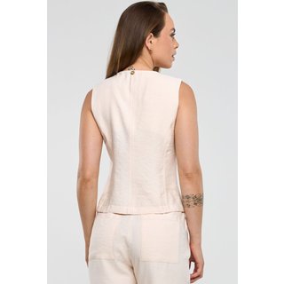 Colete PKS Alfaiataria Em Viscose Off White