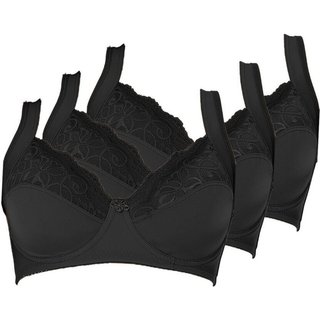 Kit com 3 Sutiãs com Aro e sem Bojo Dilady 123410 Preto