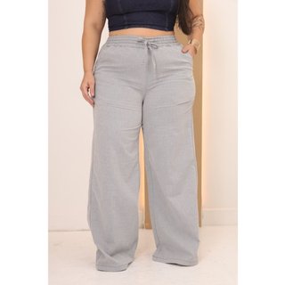 Calça Pantalona Alleppo Jeans Plus Size Jasmine com Elástico na Cintura