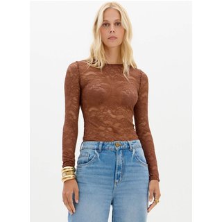 Blusa Manga Longa De Renda Lança Perfume