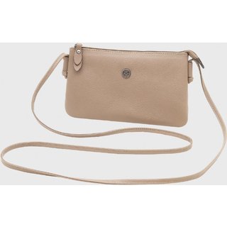 Bolsa Transversal de Couro Mariart Onix New Bege