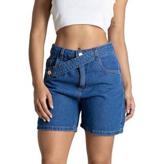 Shorts Jeans Cós Assimétrico Sawary - 284508 - Azul - Sawary