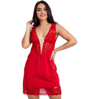 Camisola em Renda Luxo Jaqueline Vermelha Vermelho