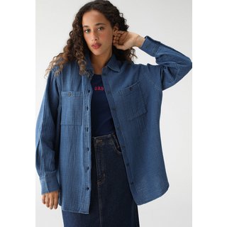 Camisa GAP Ampla Texturizada Azul