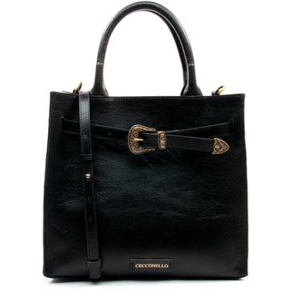 Bolsa Leona Couro Preto Cecconello C2918-4