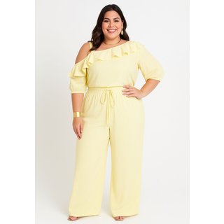 Calça Pantalona Plus Size em Crepe Crinckle com Bolsos Coral
