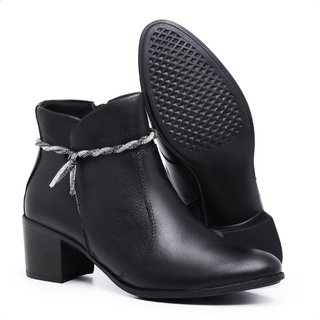 Bota Kauany Bico fino Salto de 4 cm Cano 15 cm Mod.1206 Preto