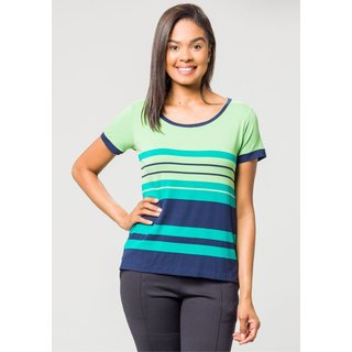 Blusa Pau a Pique Listrada Verde e Marinho VERDE - P Pau a Pique