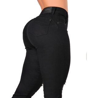 Calça Jeans Feminina Levanta Bumbum Modeladora Preta ORIGINAL SHOPLE A19