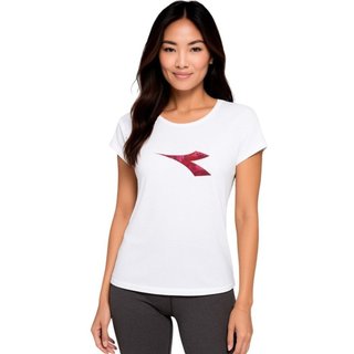 Camiseta Diadora Big Logo Camo Feminina - Branco - diadora
