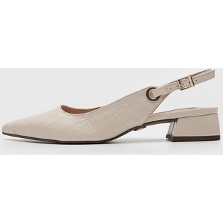 Scarpin Feminino Jorge Bischoff Textura Croco Slingback Off-White