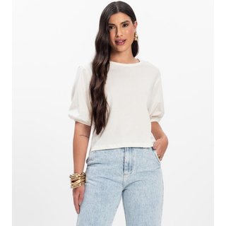 Blusa Manga Camponesa Feminina Rovitex Bege