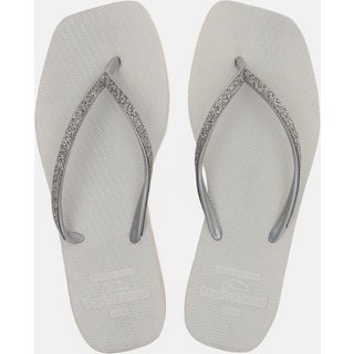 Chinelo Tropical Brasil Quadradinha Glitter com Branco