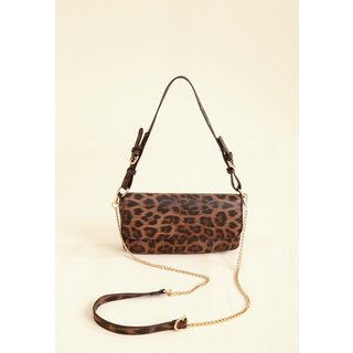 Bolsa Baguete Pop Me Animal Print Com Corrente