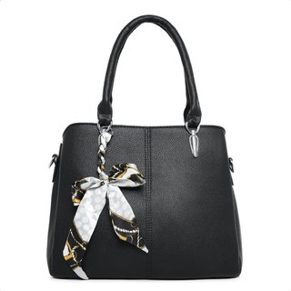 Bolsa Social Couro Feminina Moderna Alça De Ombro Luxuosa - Preto