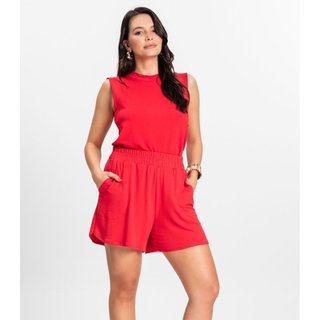 Conjunto Feminino Regata Com Shorts Rovitex Vermelho