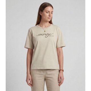 T-Shirt Cropped Feminina Com Estampa Infinita Cor Bege