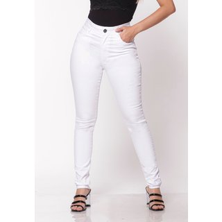 Calça Sarja Skinny Cintura Alta Conforto 7904 Branca