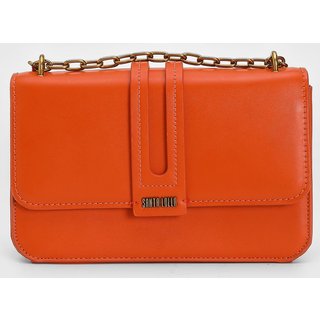 Bolsa Feminina Santa Lolla Alça Corrente Laranja