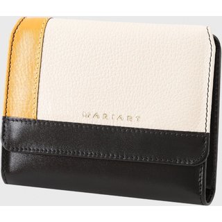 Carteira Couro Mariart 551MRT Off White/Gold/Preta