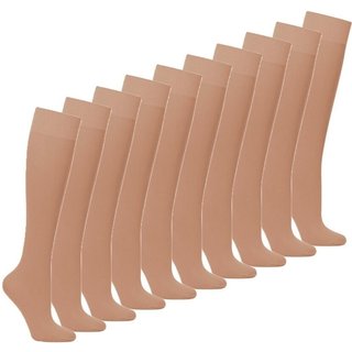 Kit com 10 Meias 3/4 Fio 20 Loba 5510-001 Bege