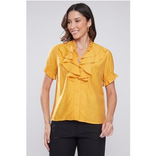 Blusa Rubinella Viscose Babados Mostarda