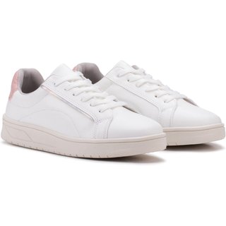 Tenis Branco Rosa Feminino Sapatenis Sneakers Confortavel Estilo Shoes