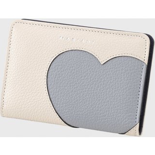 Carteira de Couro Mariart 669 Off White/Azul /Marinho