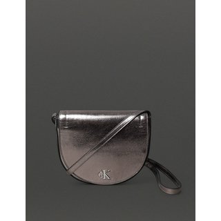Bolsa Feminina Metálica Logo Central Calvin Klein Jeans - Grafite Calvin Klein Jeans