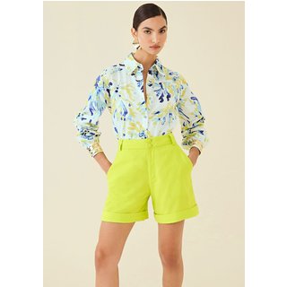 Shorts Maria Valentina Alfaiataria Bolso-Faca Verde