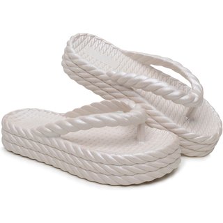 Chinelo Feminino Anna Andrade Sandália Plataforma Casual De Dedo Elegante Metalizada Prata