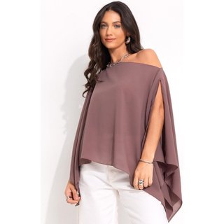 Blusa Crepe Plano Marrom Quintess