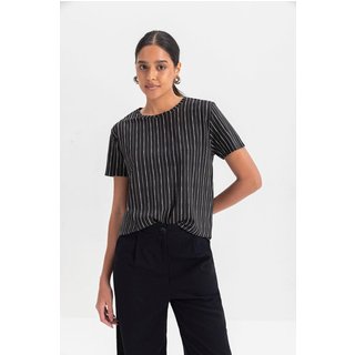 Blusa Feminina Com Listras Essendi Preto Preto