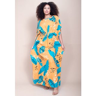 Vestido Longo Cabanafree Viscose Estampa Aurora Botânica