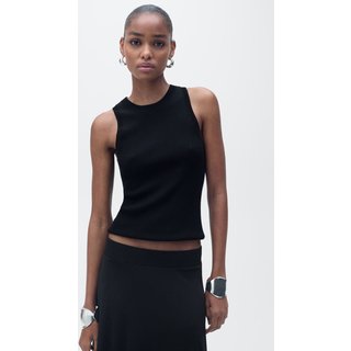 Regata Tricot Mango Ajustada Karl Preta