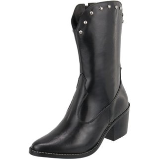 Bota em Couro Western Texana Bico Fino Country Preto Tellini Store