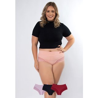 Kit 3 Calcinhas Amada Plus Size Microfibra Concept Lingerie Multicolorido