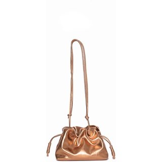 Bolsa MY.NA Saco Lorena em Couro Legítimo Ouro Velho
