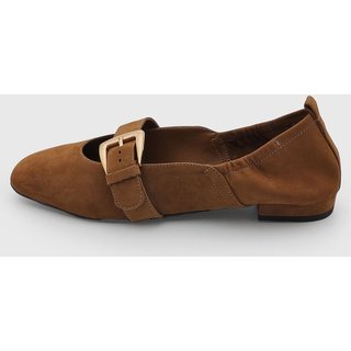 Sapatilha Feminina Arezzo Couro Fivela Marrom