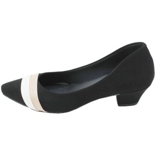 Scarpin Feminino Bico Fino Donna Santa Salto Baixo Preto
