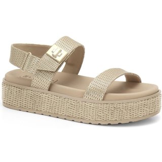Sandália Feminina Plataforma Ouro Textura Ramarim 2443206-1
