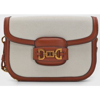 Bolsa Tiracolo Santa Lolla Color Block Texturizada Off-White