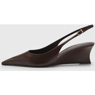 Scarpin Feminino Arezzo Slingback Salto Anabela Marrom