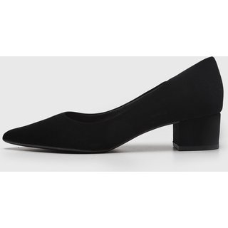 Scarpin Feminino cê Salto Baixo Bico Fino Preto